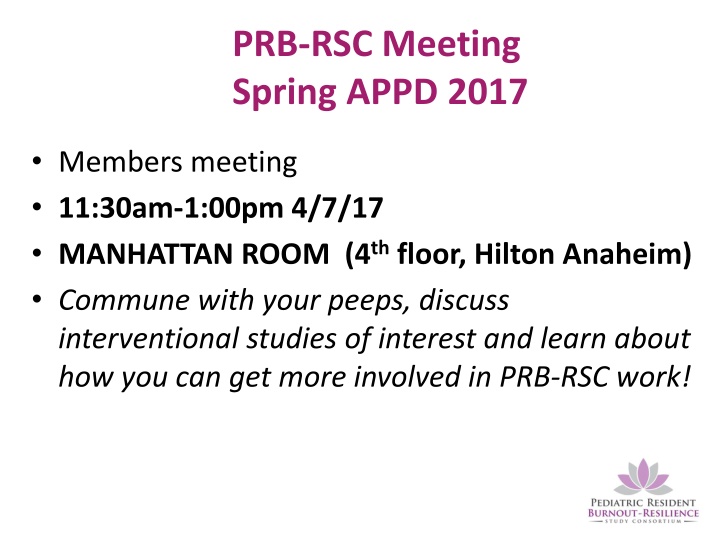 prb rsc meeting spring appd 2017