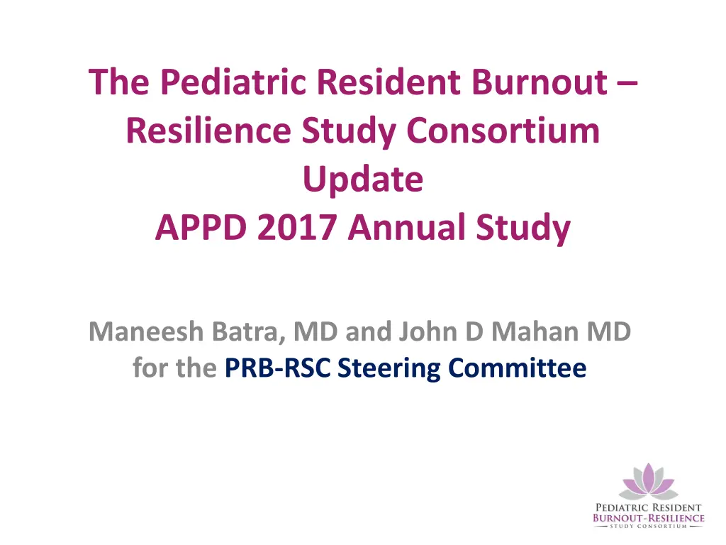 the pediatric resident burnout resilience study