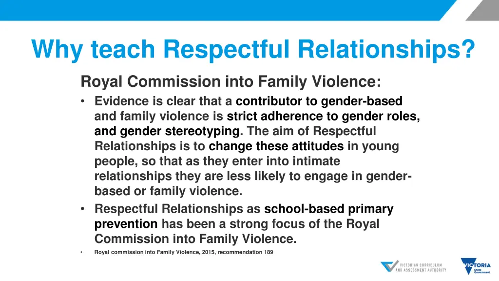 why teach respectful relationships