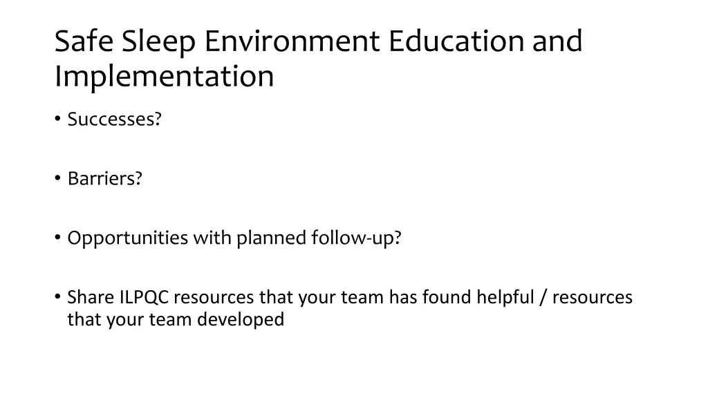 safe sleep environment education