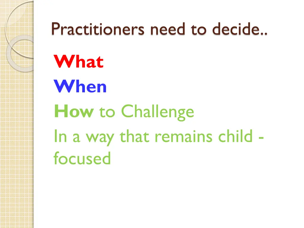 practitioners need to decide