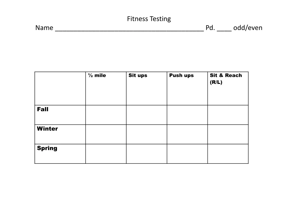 fitness testing