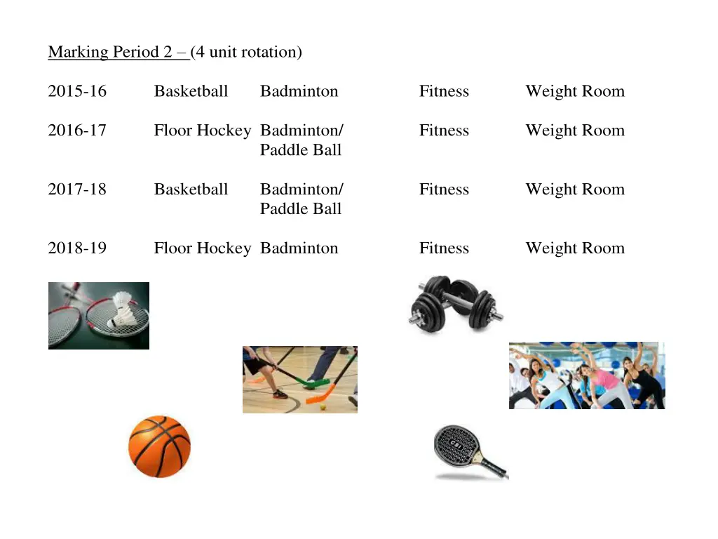 marking period 2 4 unit rotation 2015