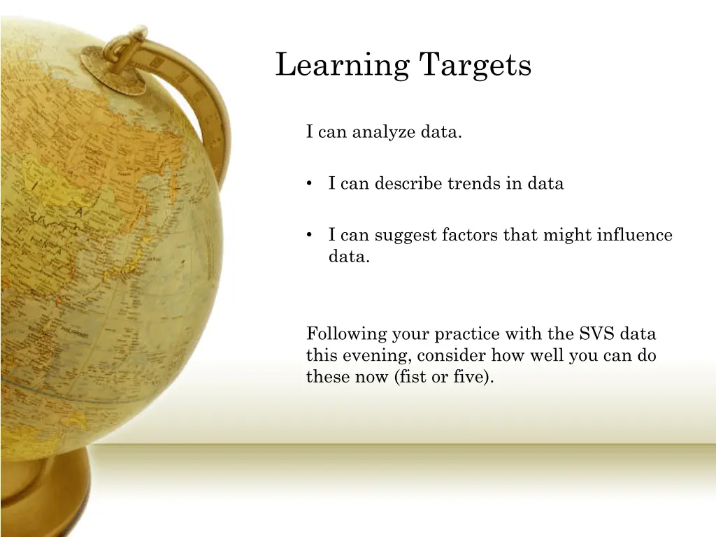 learning targets 1