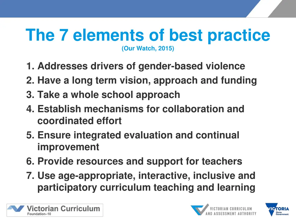 the 7 elements of best practice our watch 2015