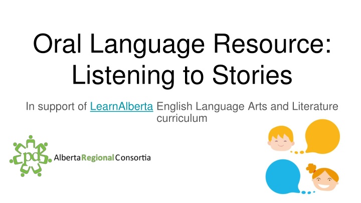 oral language resource listening to stories