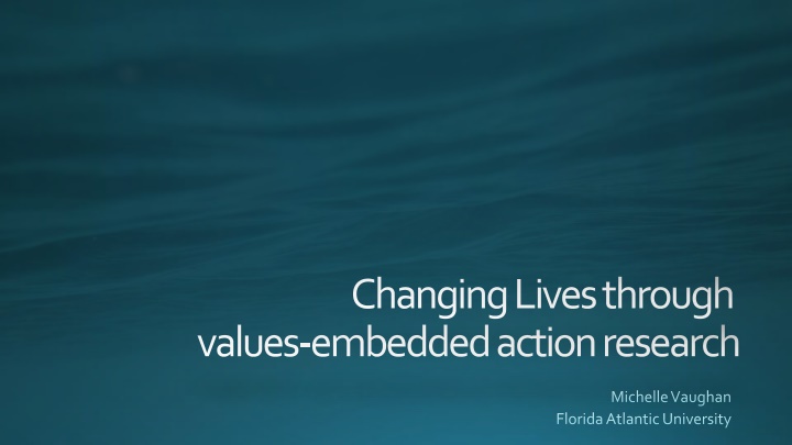 changing lives through values embedded action