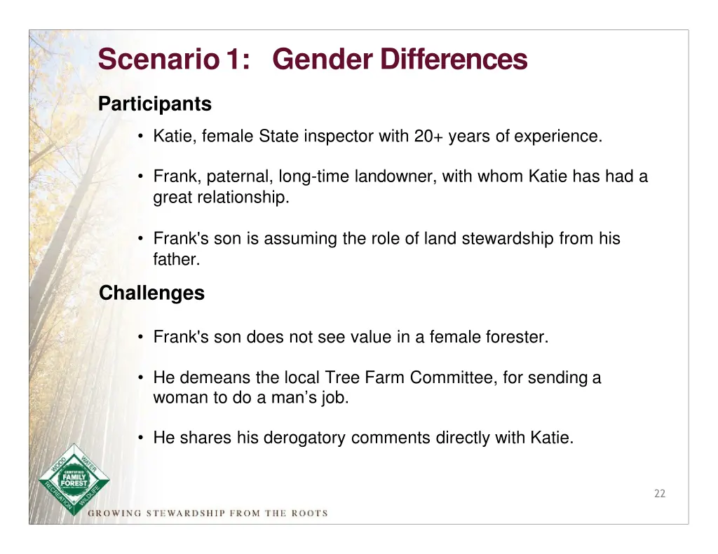 scenario 1 gender differences