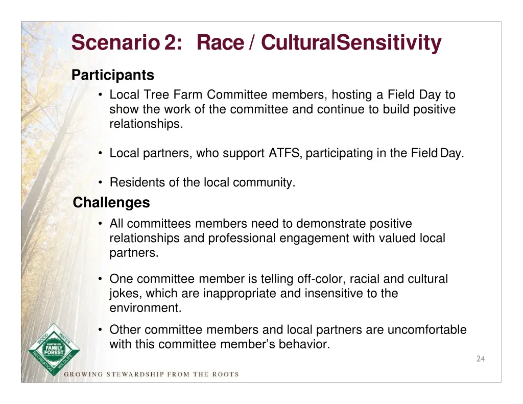 scenario 2 race cultural sensitivity