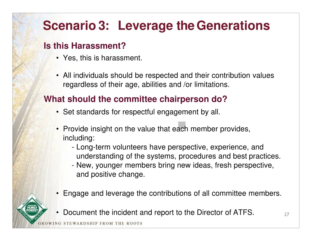 scenario 3 leverage the generations