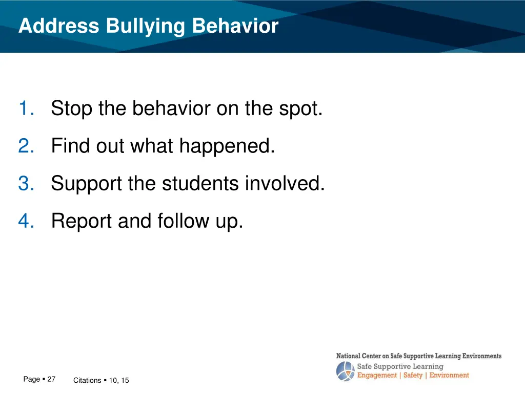 address bullying behavior