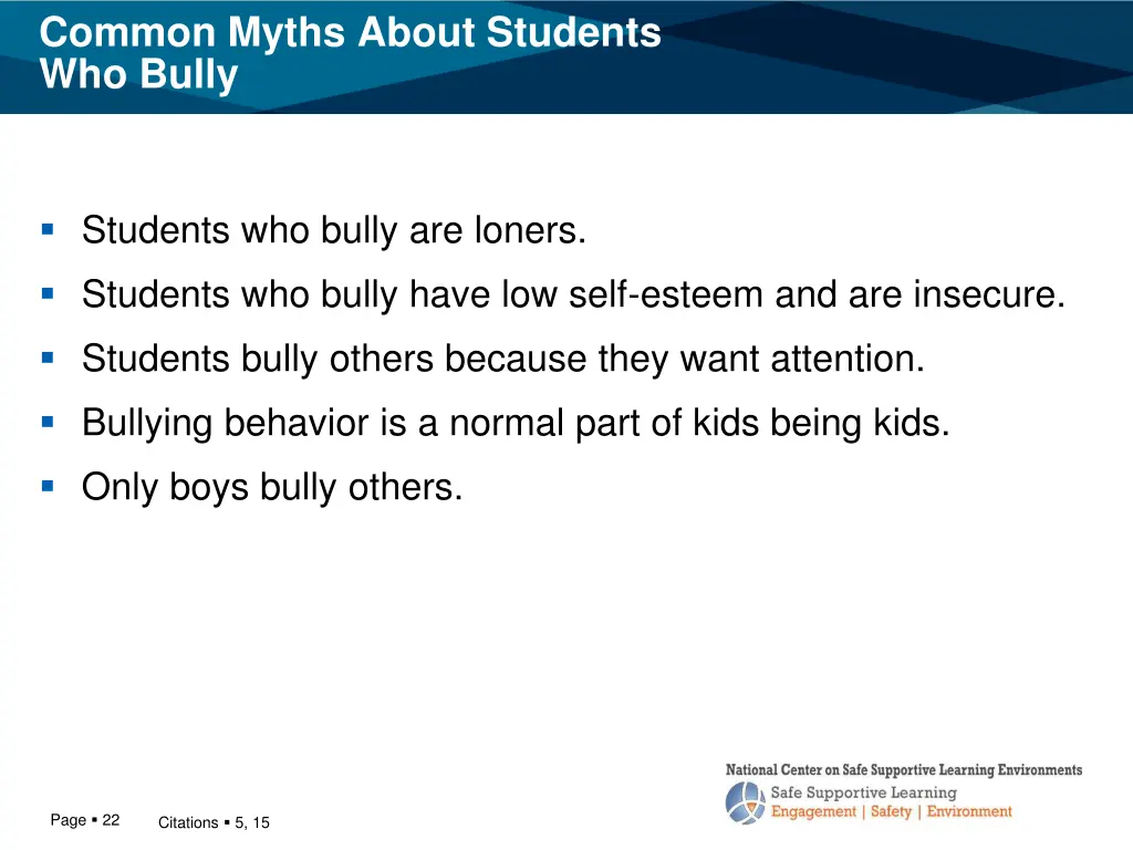 common myths about students who bully