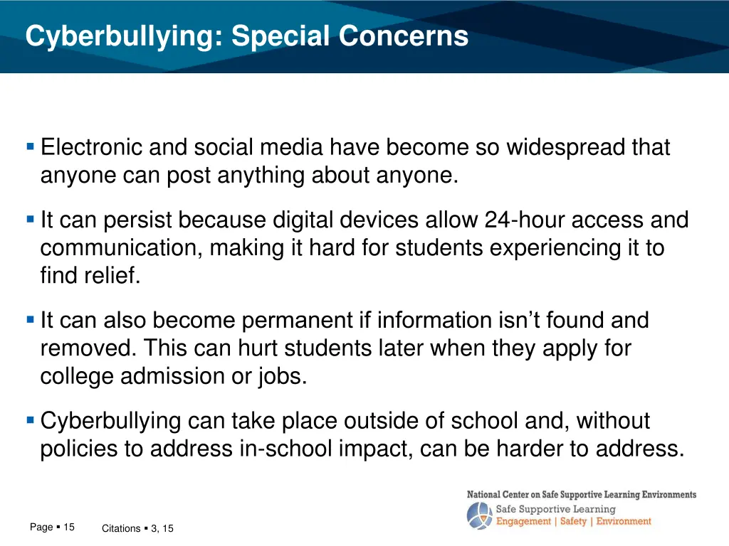 cyberbullying special concerns