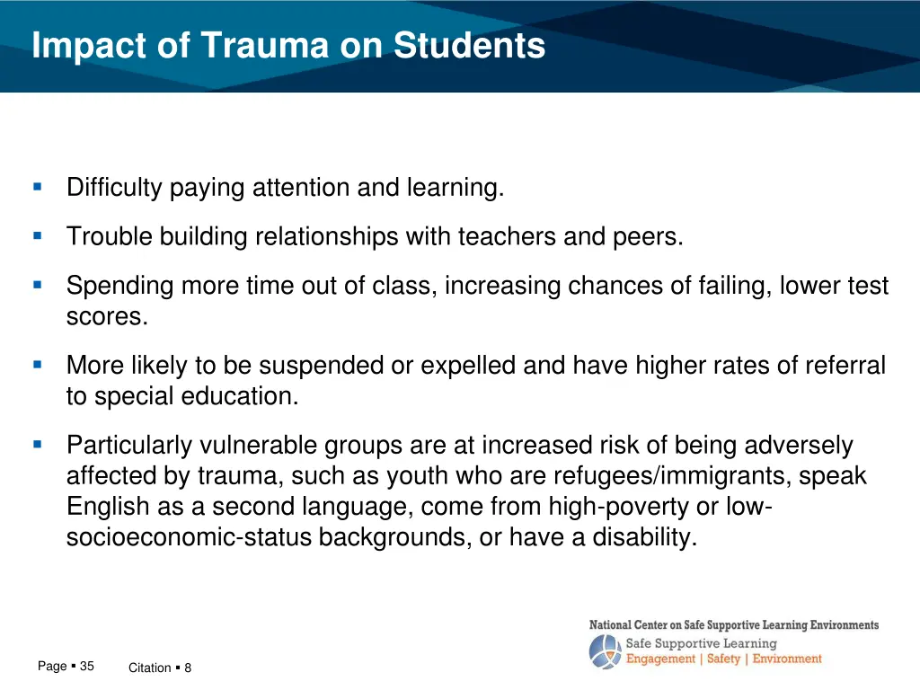 impact of trauma on students