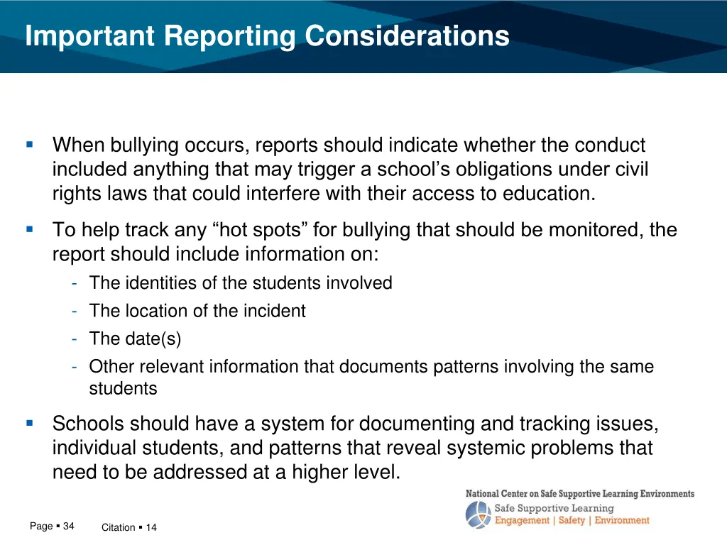 important reporting considerations