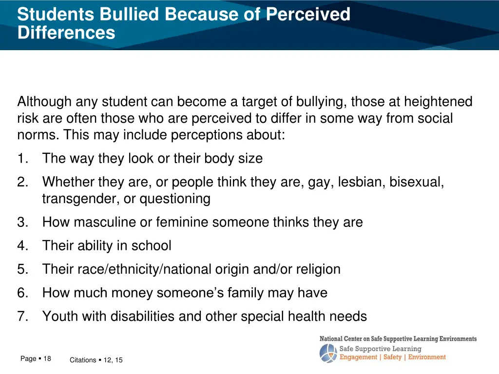 students bullied because of perceived differences