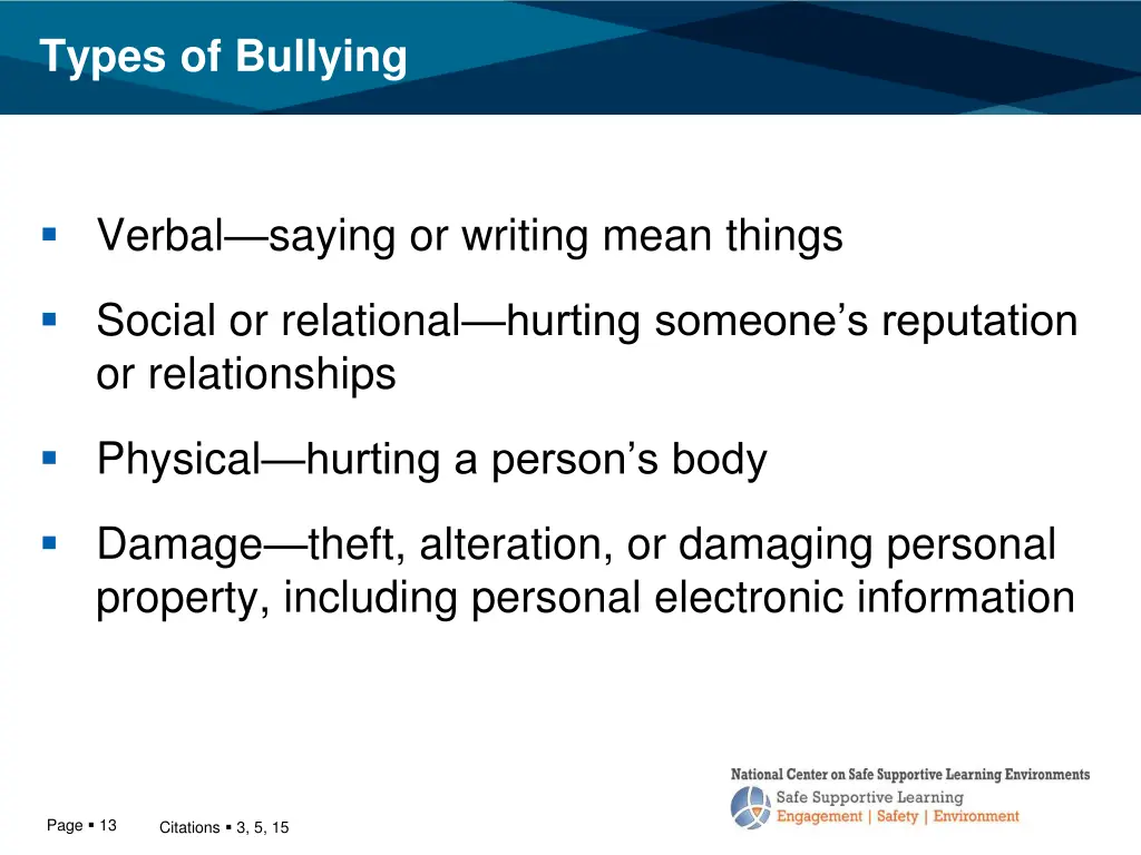 types of bullying