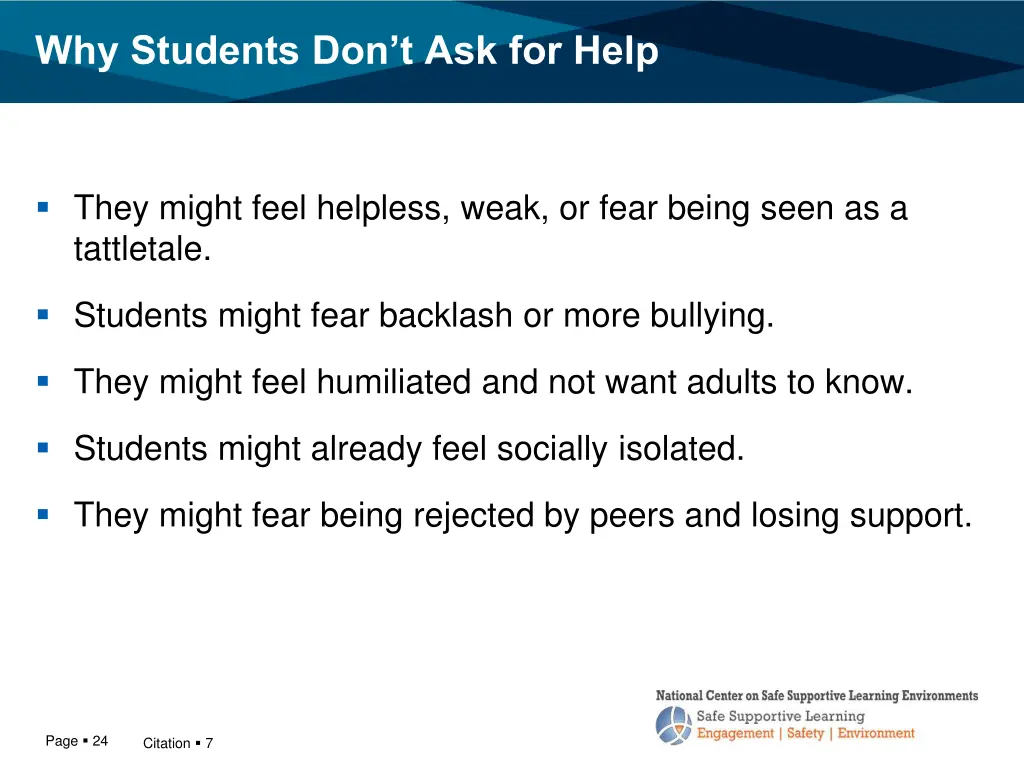 why students don t ask for help