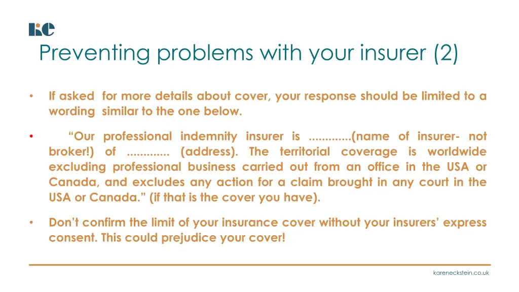 preventing problems with your insurer 2