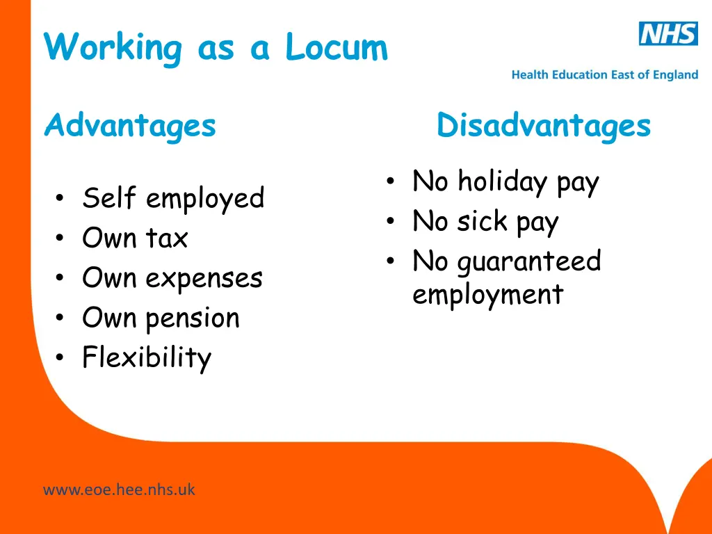 working as a locum