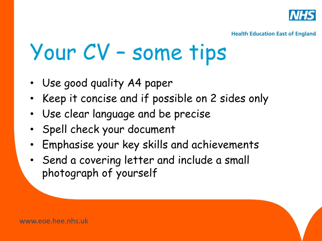 your cv some tips