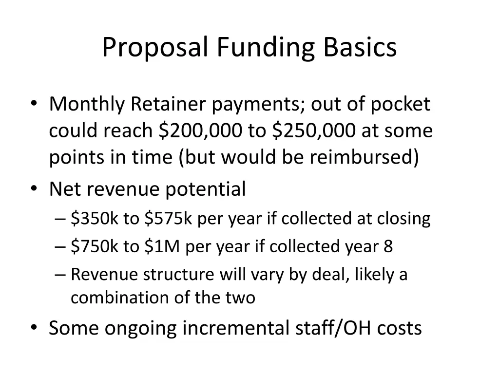 proposal funding basics