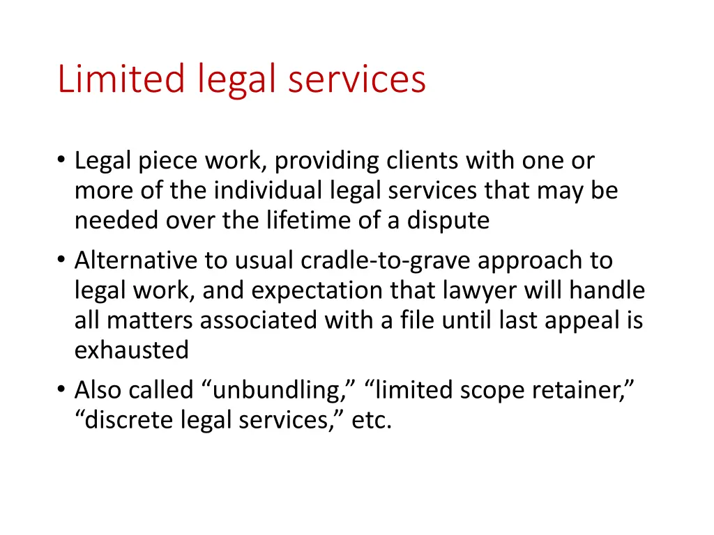 limited legal services