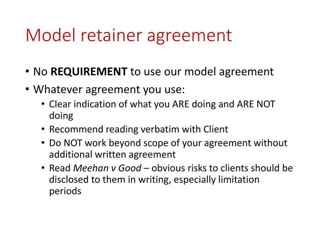 model retainer agreement