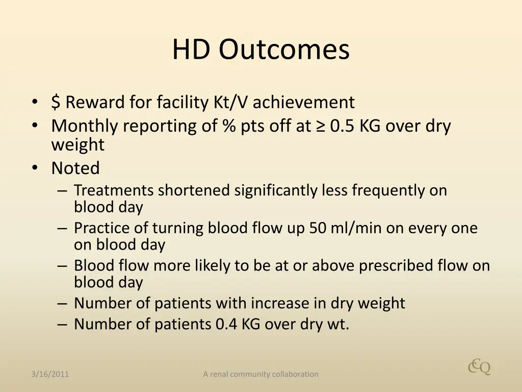 hd outcomes