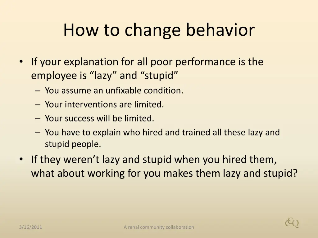 how to change behavior