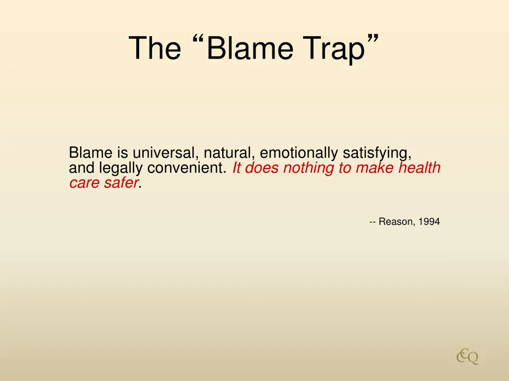 the blame trap