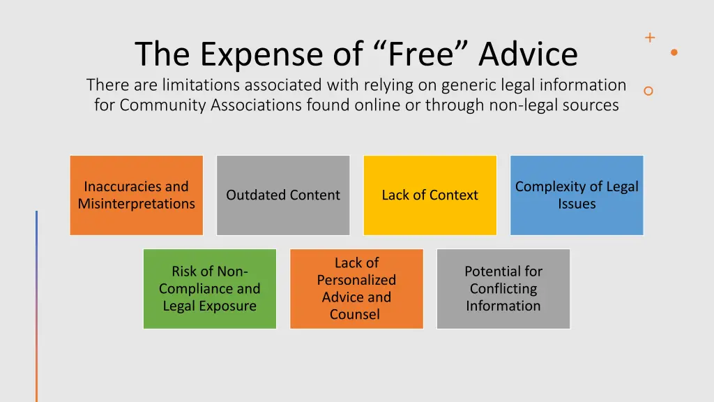 the expense of free advice there are limitations