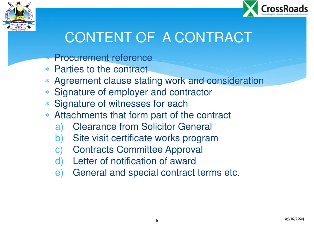 content of a contract