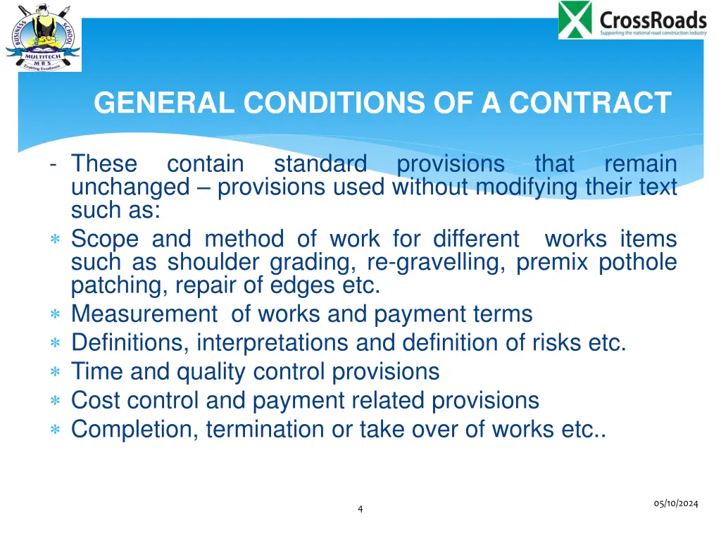 general conditions of a contract