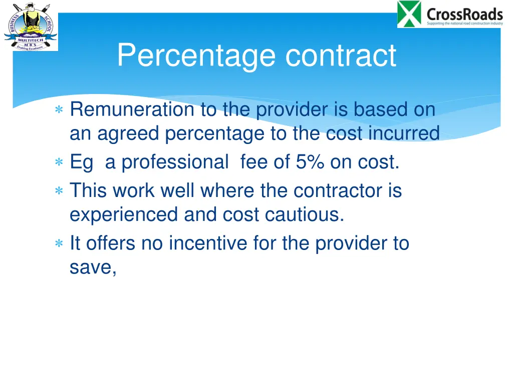 percentage contract