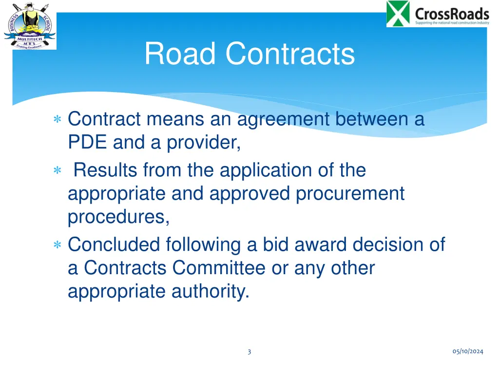 road contracts