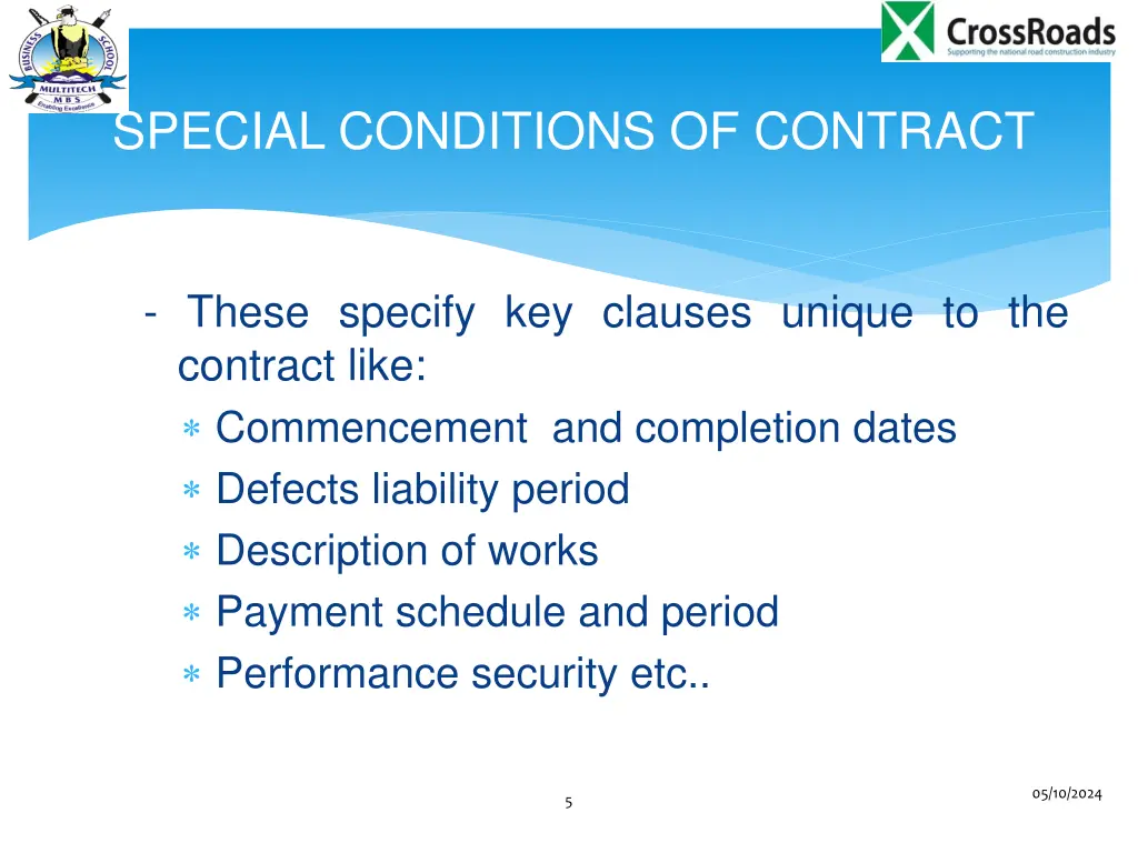 special conditions of contract