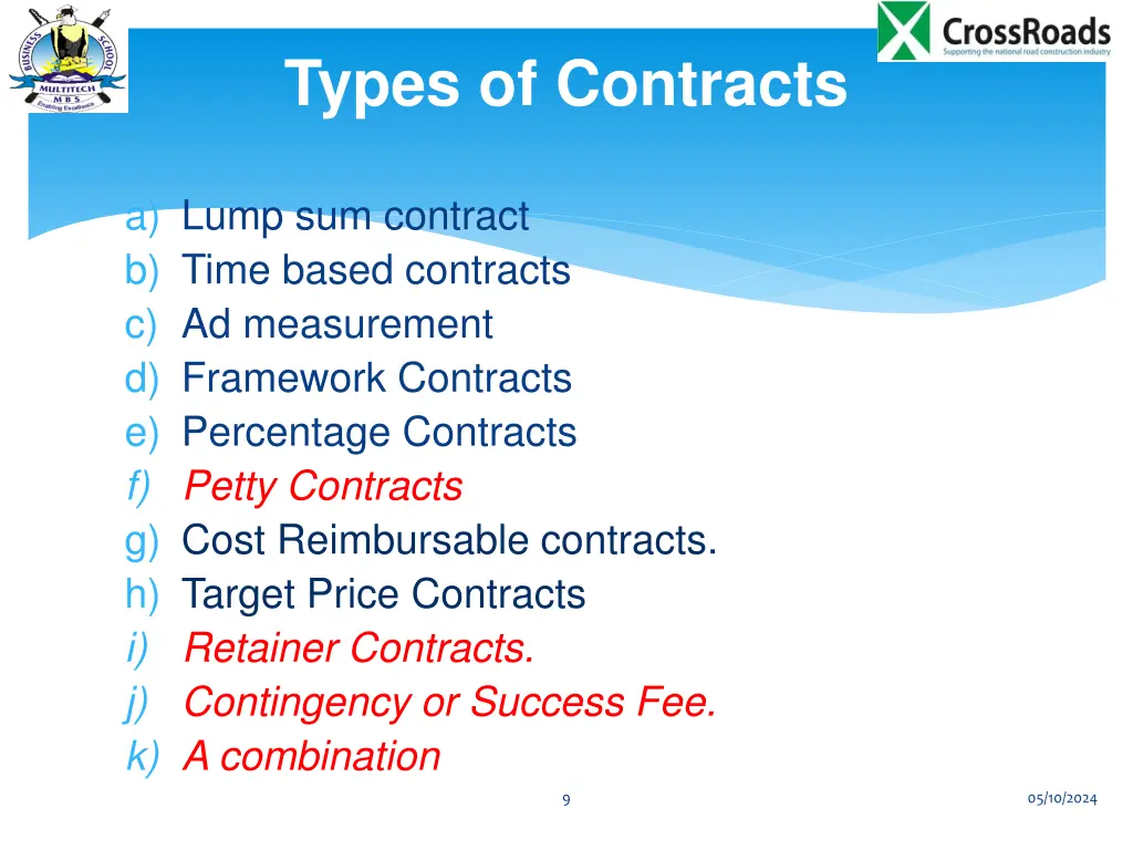 types of contracts