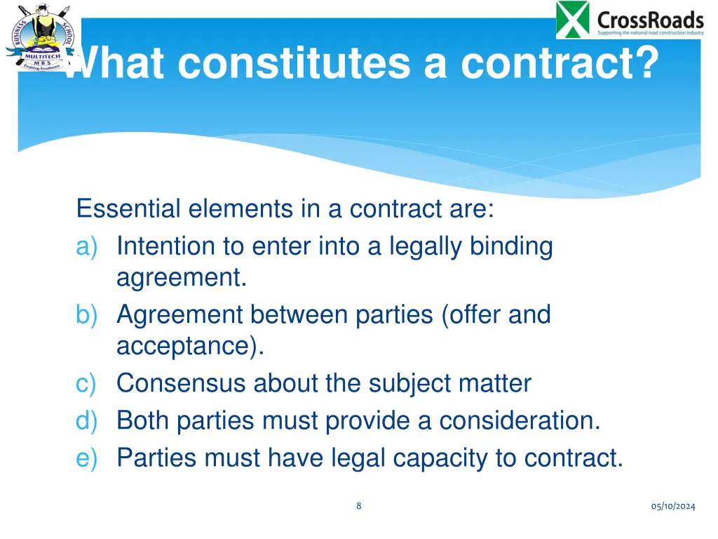 what constitutes a contract