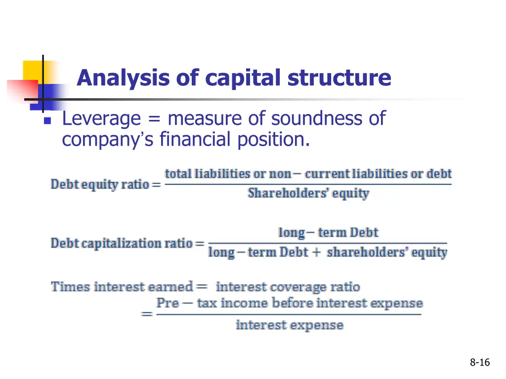 analysis of capital structure