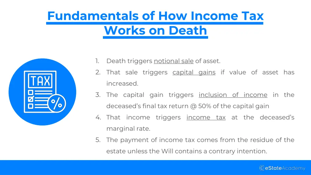 fundamentals of how income tax works on death