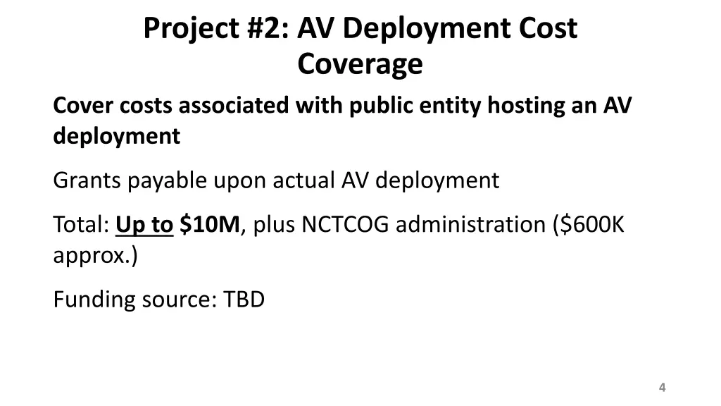 project 2 av deployment cost coverage