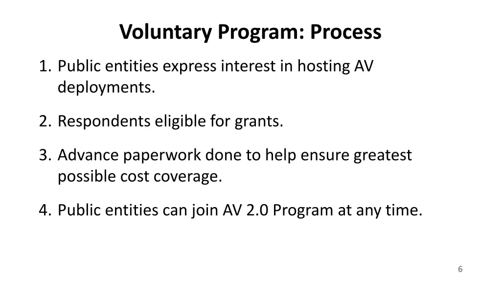 voluntary program process