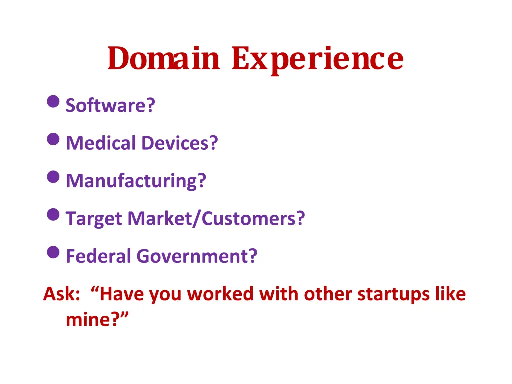 domain experience software medical devices