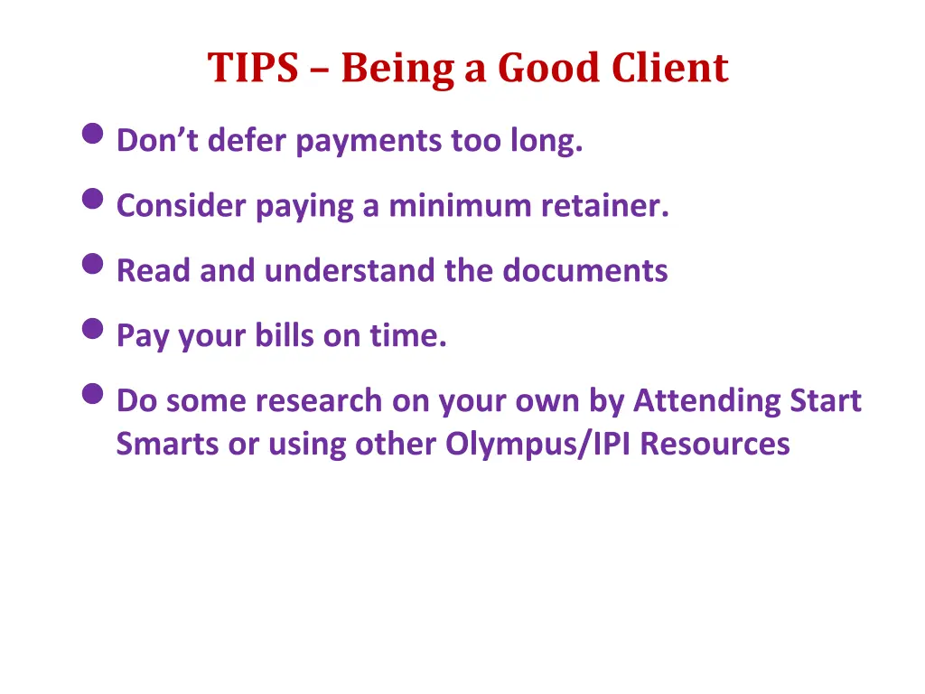 tips being a good client don t defer payments