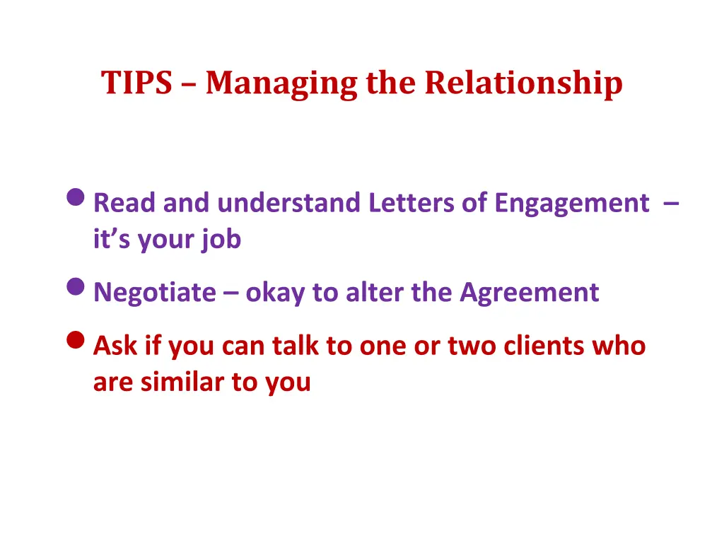 tips managing the relationship