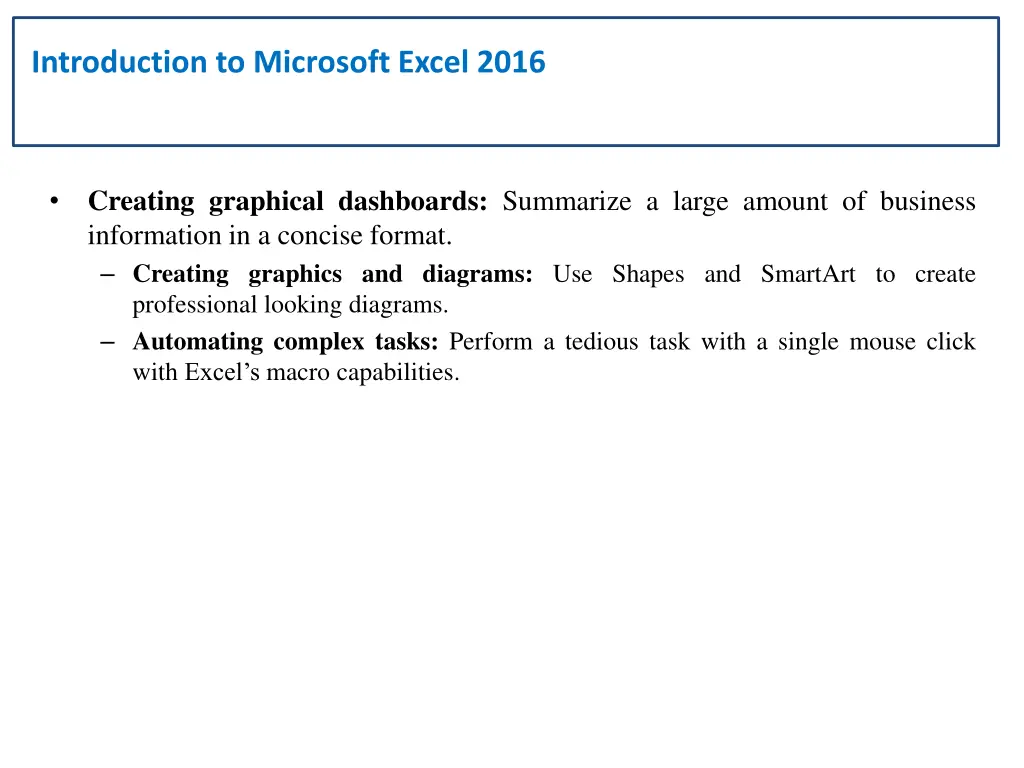 introduction to microsoft excel 2016 1