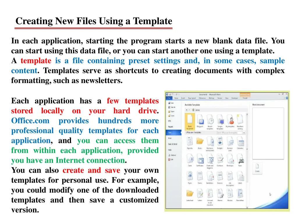 creating new files using a template