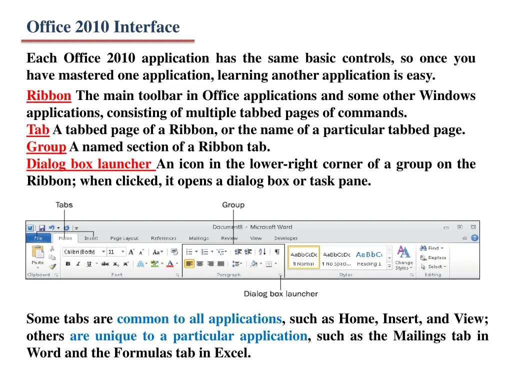 office 2010 interface