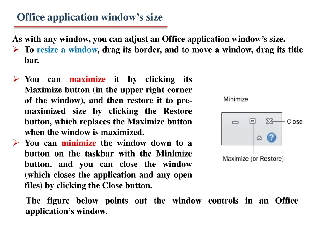 office application window s size